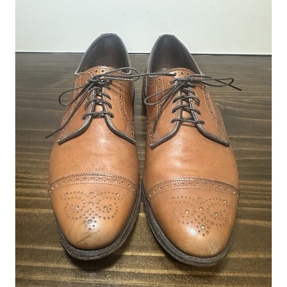 ALLEN EDMONDS Sanford Brogue Oxford Brown Cap Toe Dress Shoes Men's 12 AA - Picture 5 of 13